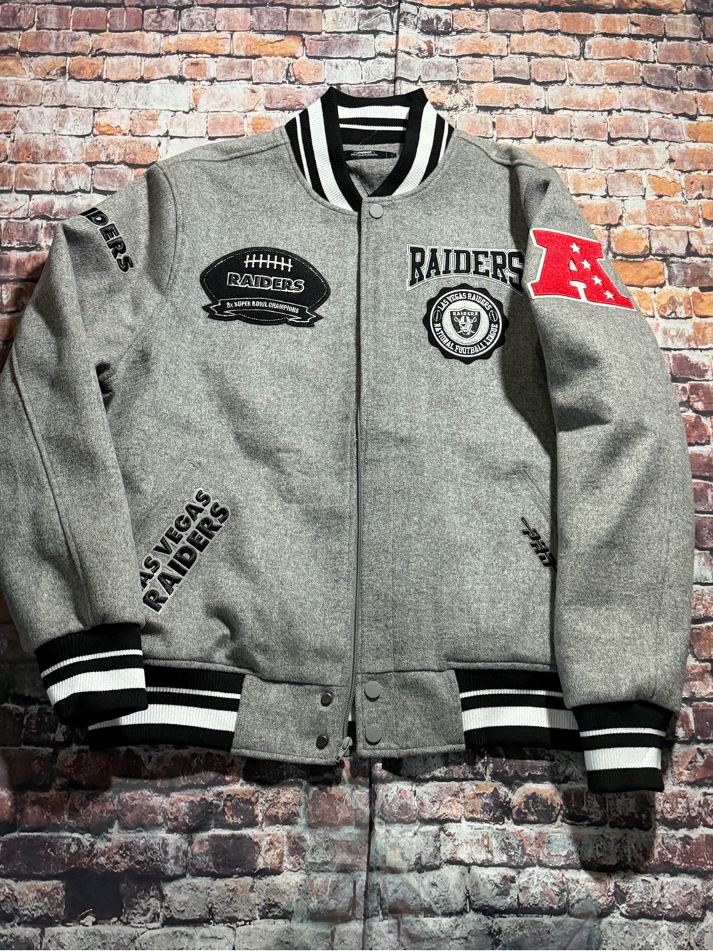 Riders by pro line Men's Gray Varsity Jacket
